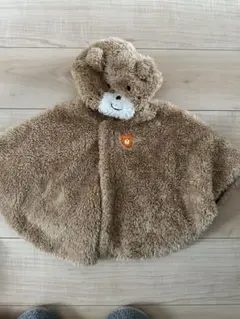 クマのフード付きベビーポンチョ