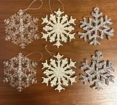 クリスマスオーナメント 雪の結晶 6個セット