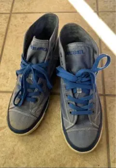 【人気モデル】DIESEL エクスポージャー デニムスニーカー ブルー 26.5