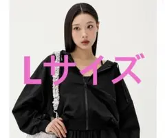 ルーズフィットフードパーカー ブラック Lサイズ ゼックシミックス