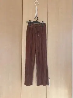 apart by lowrys クレープサテンイージーパンツ（ブラウン）