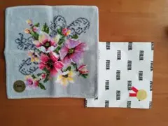 FEILER グレー　花柄　ハンカチ　未使用