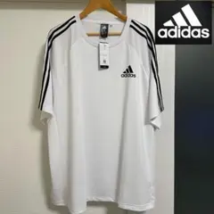 新品adidas Tシャツ アディダス 半袖 ホワイト 6XO 大きいサイズ
