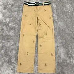 ポロラルフローレン　マルチ　ホースロゴ刺繍　チノパン　ベルト付き　総柄　140㎝