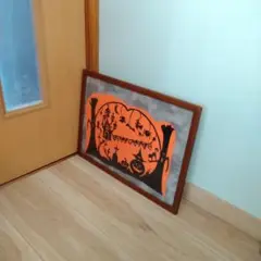 切り絵のみ！ハロウィン切り絵アート (オレンジとグレー) 額別売り n104