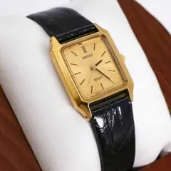 稼働 SEIKO spirit 腕時計 スクエア ゴールド レディース 145