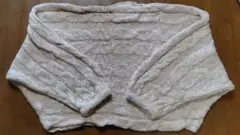 アースミュージックアンドエコロジー　ボートネック七分袖ニット　ピンクベージュ　М