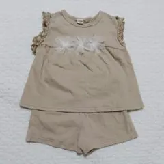 Cool Beans　お花ノースリーブセットアップ　ベージュ