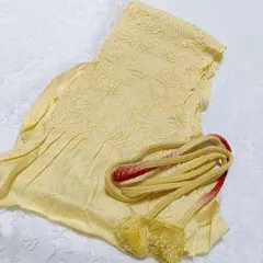 B7 帯揚げ 帯締め しぼり 中抜き 黄