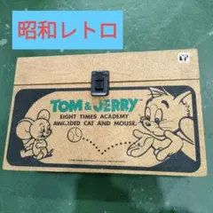 昭和レトロ！！トムとジェリー コルク風収納ボックス（カセットテープ入れ）のサムネイル