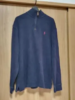ラルフローレン 90s ハーフジップ パーカー　茄子紺　ネイビー　オレンジ　M 90s Polo by Ralph Lauren RPL 91-L ポロ ラルフローレン ハーフジップ