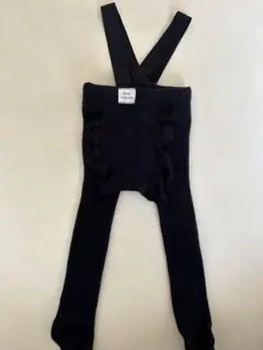 Funny Lazybones リブタイツ　サスペンダーつきニットレギンス　韓国