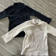 リブハイネックTシャツ 2枚セット 80