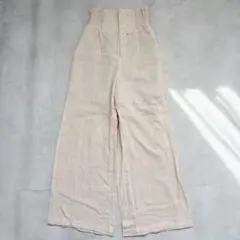 AZUL 00s ワイドパンツ コットン 前ボタン S ベージュ系 可愛い系