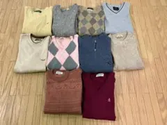 10点セット 柄物 総柄 無地など L まとめ売り セーター 古着卸 メンズ