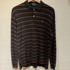 ポロバイラルフローレン ラルフ 長袖ポロシャツ ラガーシャツ ボーダー Lサイズ