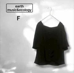 【アース】ブラウス 半袖～五分袖 上品 ガーリー デート 女子会 黒 ブラック