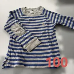 babyGap 長袖カットソー 100cm ボーダー くま刺繍