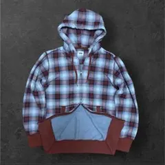 00s OLD UNIQLO zip up hoodie Y2K チェック柄 M