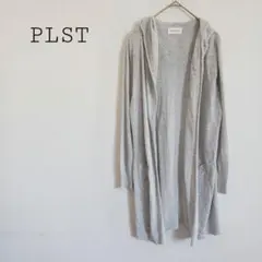 プラステ PLST フード付きロングカーディガン 薄地 ポケット 羽織り 春夏