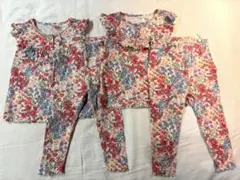 H&M キッズ 花柄セットアップ 92cm 計4点セット 双子