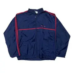 adidas ナイロンジャケット ネイビー 銀タグ　80s