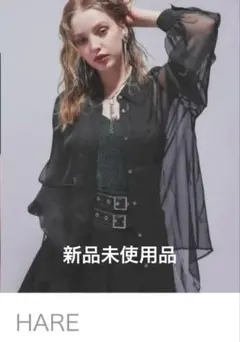 HARE シアープリーツシャツ　ブラック