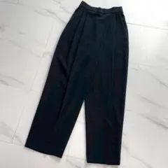 美品 Conte コンテ アシンメトリータックパンツ 紺 36 辺見えみりさん