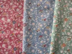 USA コットン　サーティーズ復刻柄 30’s 風船うさぎ　色違い3枚セット