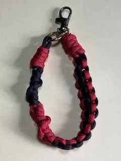 ⭐︎ パラコード編み込みハンドストラップ 赤と黒 [ハンドメイド] (14)