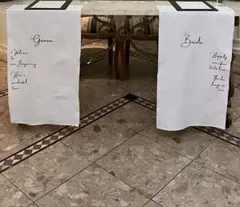 結婚式　受付タペストリー　ウェルカムスペース　ウェディング　ブライダル　プレ花