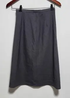 グレー ひざ丈スカート ◇ビジネス オフィス◇ウエスト64台形スカート