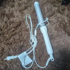 ホワイト カールヘアアイロン デジタル表示