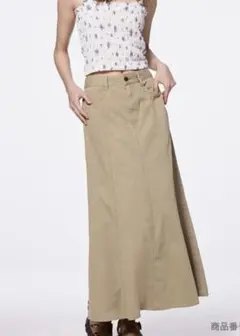 お値下げ品GU マキシ丈スカート ベージュ カジュアXL