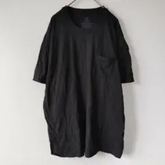 ヘインズ ポケット Tシャツ クルーネック 半袖 無地 XL 黒 綿 デイリーのサムネイル