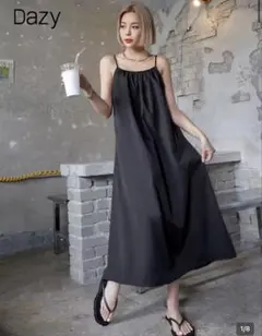 キャミワンピース 黒 夏 SHEIN Dazyのサムネイル