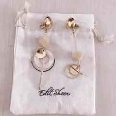 幾何学デザイン ゴールド アシンメトリー　大ぶりイヤリング