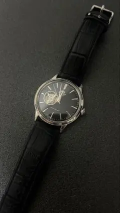 ORIENT 自動巻き腕時計 オープンハート ブラック