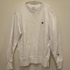 Champion ホワイト クルーネックスウェット