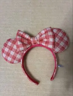 カチューシャ ディズニーフリー ミニー　ギンガムチェック