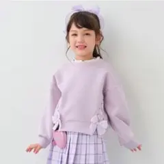 新品タグ付き メゾピアノ レースアップレイヤードトレーナー 120 トップス