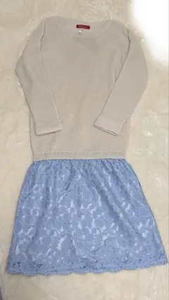 Apuweiser-riche ニットワンピース サイズ2 ベージュ・水色