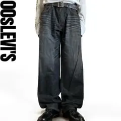 美品00s LEVI'S 503 先染めブラックバギーデニム セルビッジ Y2K