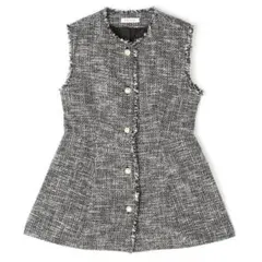 スプリングツイードペプラムジレ