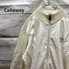 Callaway フルジップニットブルゾン ロゴ プリント 袖刺繍 ゴルフ