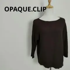 OPAQUE.CLIP オペークドットクリップ ボートネックカットソーブラウンLのサムネイル