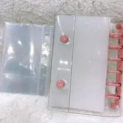 A7 シール帳 6穴バインダー リフィル10枚付 ピンク 新品未使用 即日発送