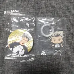 ハイキュー!!　フラットめじるしアクセサリ&缶バッジ　木兎光太郎　2個セット