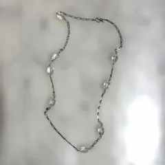 クリスタルビーズ チェーンネックレス