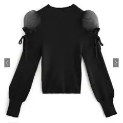 GRL チュールショルダーリボンニットトップス[k9256d]